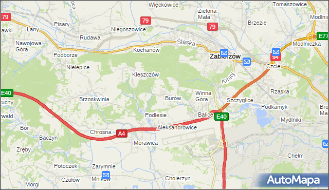 mapa Burów, Burów na mapie Targeo
