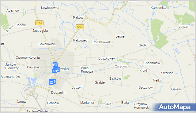 mapa Buszkówek, Buszkówek na mapie Targeo