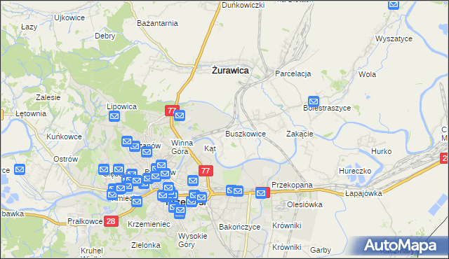 mapa Buszkowice gmina Żurawica, Buszkowice gmina Żurawica na mapie Targeo