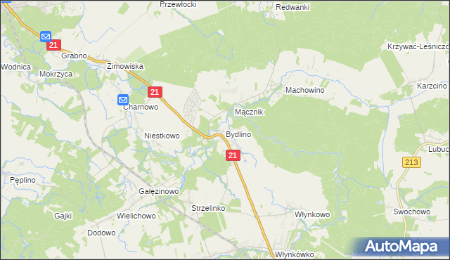 mapa Bydlino, Bydlino na mapie Targeo