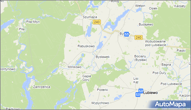 mapa Bysławek, Bysławek na mapie Targeo