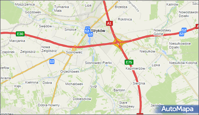 mapa Cesarka, Cesarka na mapie Targeo