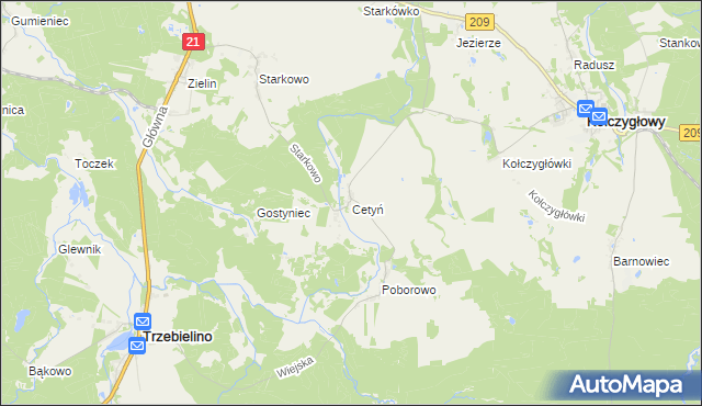 mapa Cetyń, Cetyń na mapie Targeo