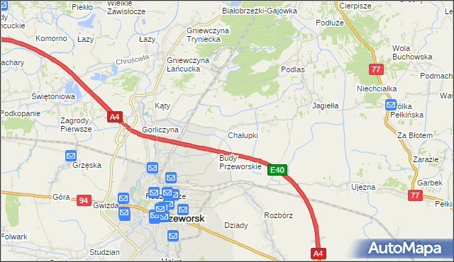 mapa Chałupki gmina Przeworsk, Chałupki gmina Przeworsk na mapie Targeo