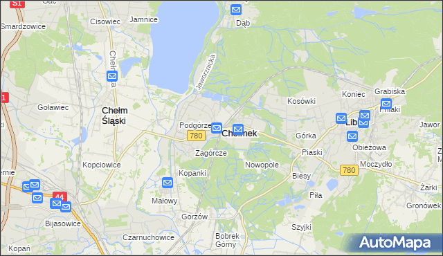 mapa Chełmek powiat oświęcimski, Chełmek powiat oświęcimski na mapie Targeo