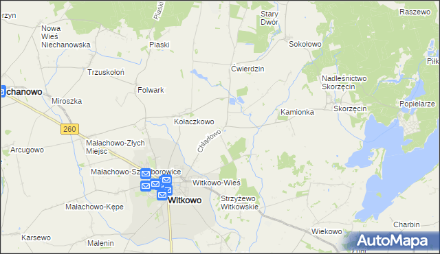 mapa Chłądowo, Chłądowo na mapie Targeo