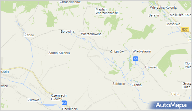 mapa Chłaniówek, Chłaniówek na mapie Targeo