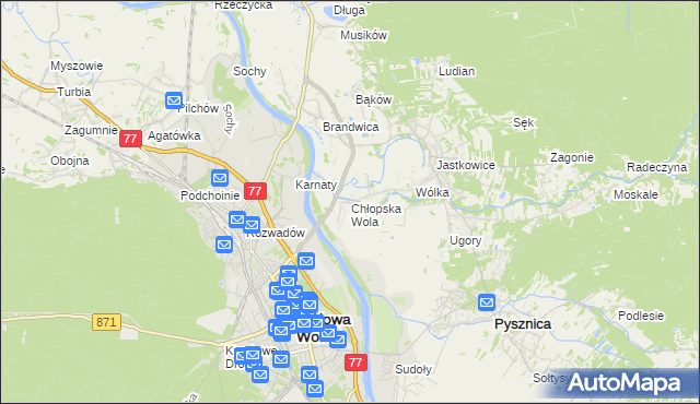 mapa Chłopska Wola, Chłopska Wola na mapie Targeo