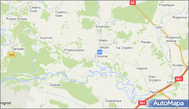 mapa Chludnie, Chludnie na mapie Targeo