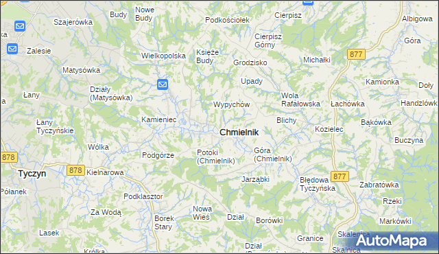 mapa Chmielnik powiat rzeszowski, Chmielnik powiat rzeszowski na mapie Targeo