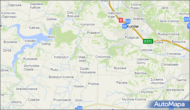 mapa Chocimów, Chocimów na mapie Targeo