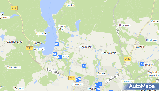 mapa Chojniczki, Chojniczki na mapie Targeo