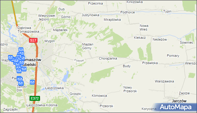 mapa Chorążanka, Chorążanka na mapie Targeo