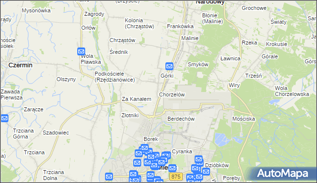 mapa Chorzelów, Chorzelów na mapie Targeo