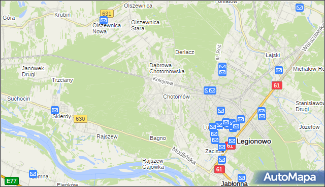 mapa Chotomów, Chotomów na mapie Targeo