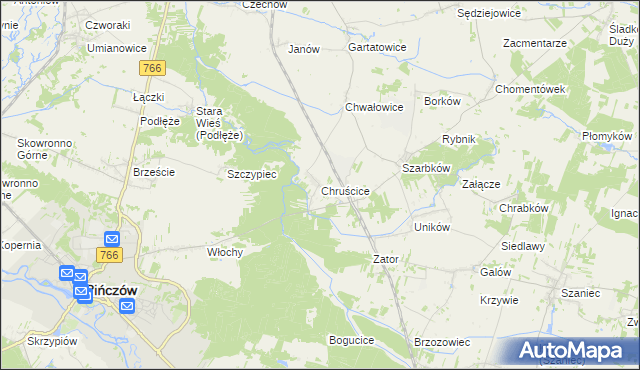 mapa Chruścice, Chruścice na mapie Targeo