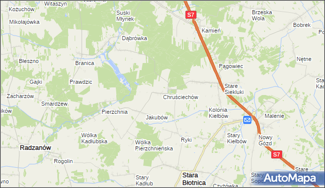 mapa Chruściechów gmina Stara Błotnica, Chruściechów gmina Stara Błotnica na mapie Targeo