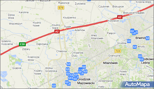 mapa Chrzanów Mały, Chrzanów Mały na mapie Targeo