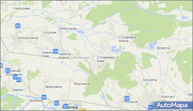 mapa Chrząstawa Mała, Chrząstawa Mała na mapie Targeo