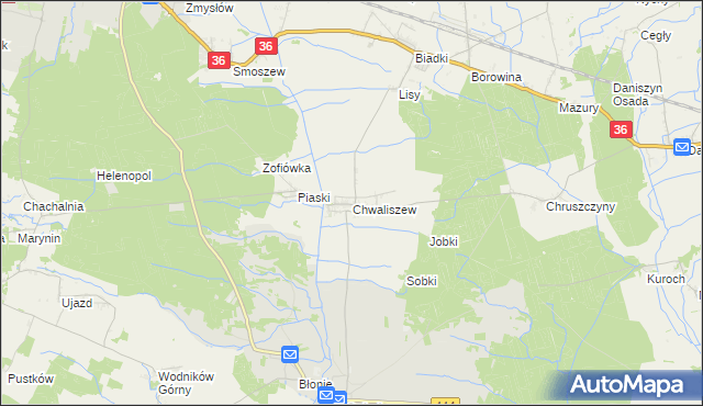 mapa Chwaliszew, Chwaliszew na mapie Targeo