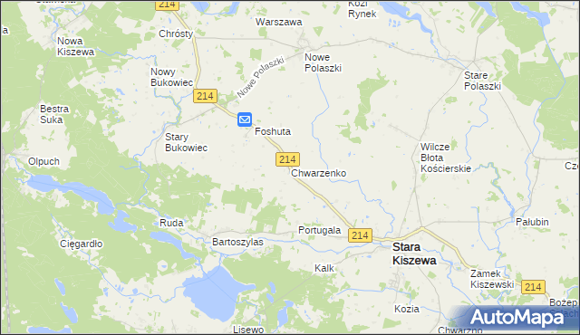 mapa Chwarzenko, Chwarzenko na mapie Targeo