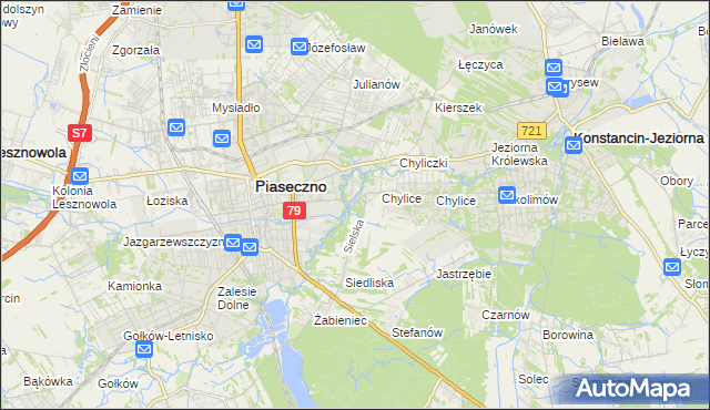 mapa Chylice-Pólko, Chylice-Pólko na mapie Targeo