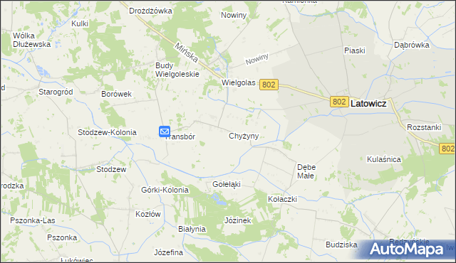 mapa Chyżyny, Chyżyny na mapie Targeo