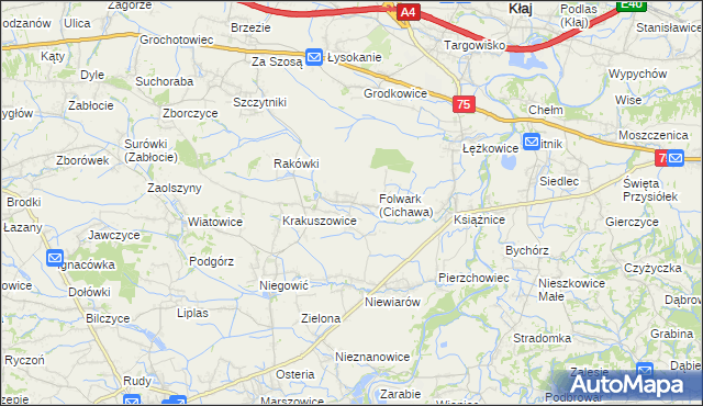 mapa Cichawa, Cichawa na mapie Targeo