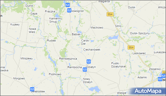 mapa Ciechanówek, Ciechanówek na mapie Targeo
