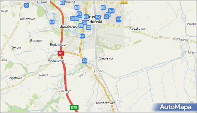 mapa Cieplewo, Cieplewo na mapie Targeo
