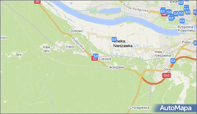mapa Cierpice gmina Wielka Nieszawka, Cierpice gmina Wielka Nieszawka na mapie Targeo