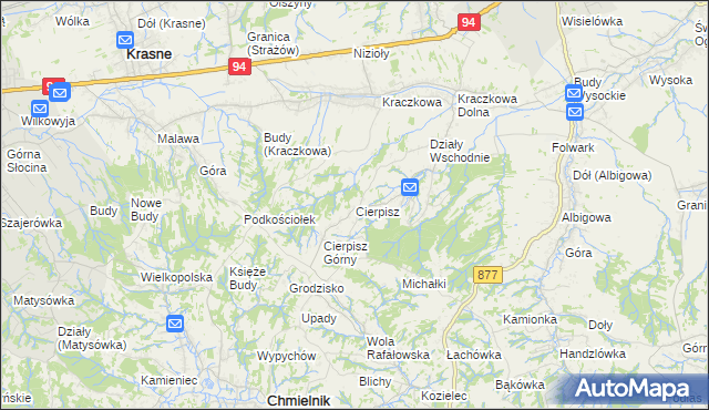 mapa Cierpisz gmina Łańcut, Cierpisz gmina Łańcut na mapie Targeo