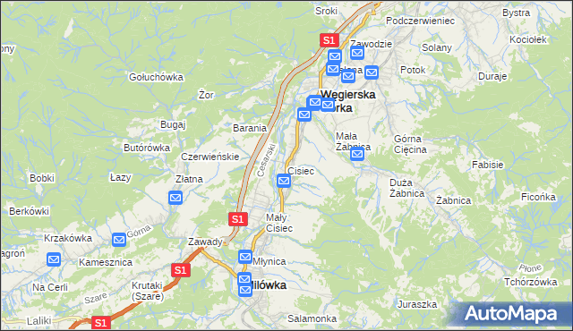 mapa Cisiec, Cisiec na mapie Targeo