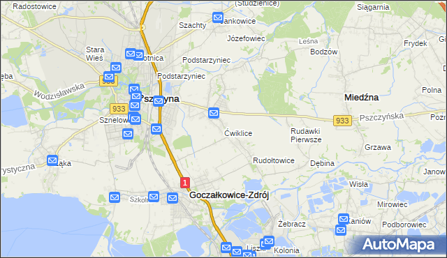 mapa Ćwiklice, Ćwiklice na mapie Targeo