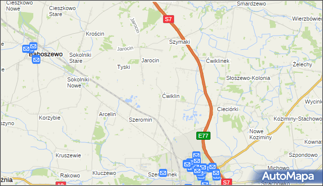 mapa Ćwiklin, Ćwiklin na mapie Targeo