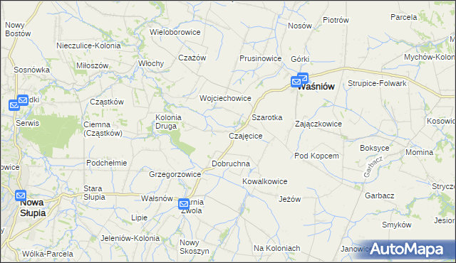 mapa Czajęcice, Czajęcice na mapie Targeo
