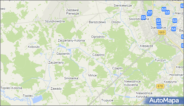 mapa Czaplino gmina Choroszcz, Czaplino gmina Choroszcz na mapie Targeo