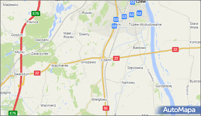 mapa Czarlin, Czarlin na mapie Targeo