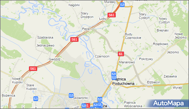 mapa Czarnocin gmina Piątnica, Czarnocin gmina Piątnica na mapie Targeo