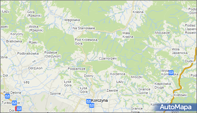 mapa Czarnorzeki, Czarnorzeki na mapie Targeo