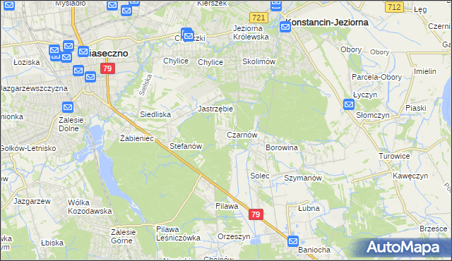 mapa Czarnów gmina Konstancin-Jeziorna, Czarnów gmina Konstancin-Jeziorna na mapie Targeo