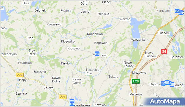 mapa Czeczewo gmina Przodkowo, Czeczewo gmina Przodkowo na mapie Targeo