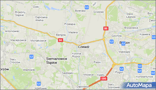mapa Czeladź, Czeladź na mapie Targeo