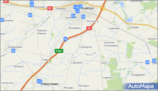 mapa Czerlejnko, Czerlejnko na mapie Targeo