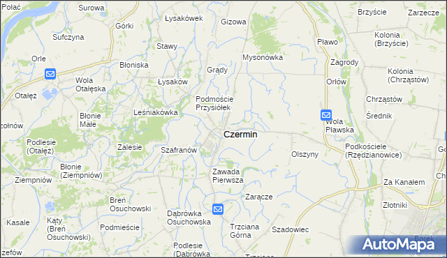 mapa Czermin powiat mielecki, Czermin powiat mielecki na mapie Targeo
