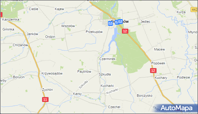 mapa Czerminek, Czerminek na mapie Targeo