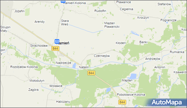 mapa Czerniejów gmina Kamień, Czerniejów gmina Kamień na mapie Targeo