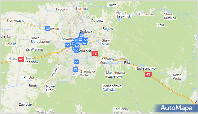mapa Czerwony Most, Czerwony Most na mapie Targeo