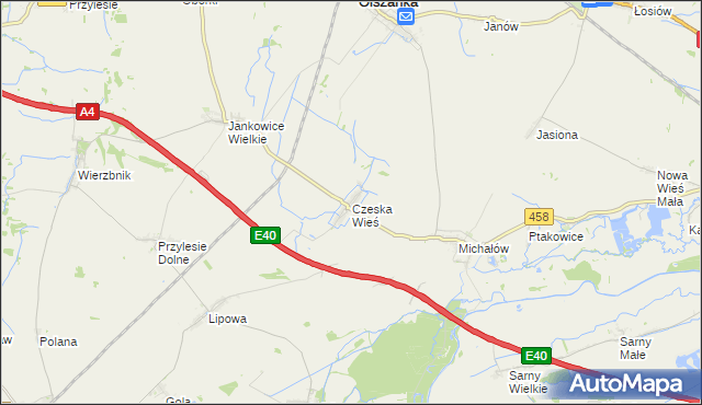 mapa Czeska Wieś, Czeska Wieś na mapie Targeo