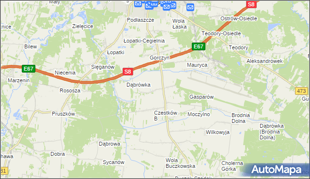 mapa Czestków A, Czestków A na mapie Targeo